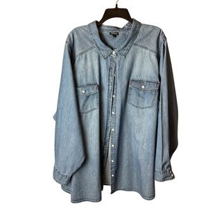 Torrid Chambray Button up Shirt Long Sleeve 6X